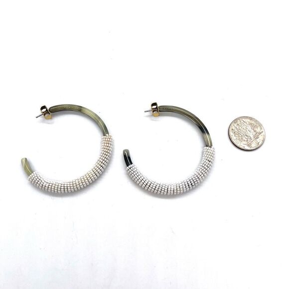 J.Crew Tortoises and Beaded open Hoop Earrings - Picture 4 of 4